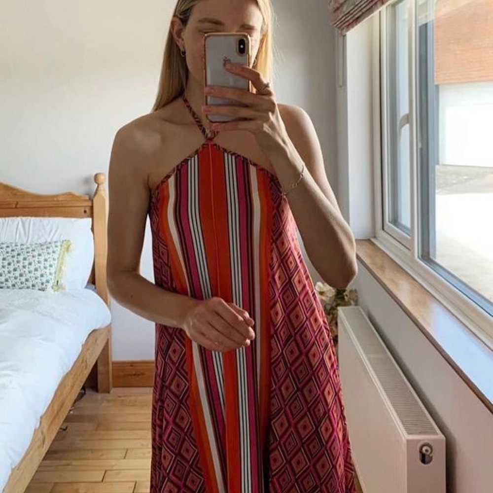 ZARA PRINTED MIDI DRESS - Picture 9 of 10